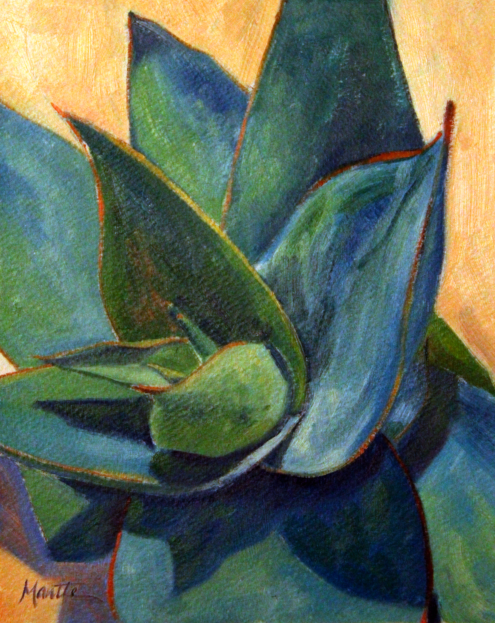 Coral Aloe 3 Oil Painting